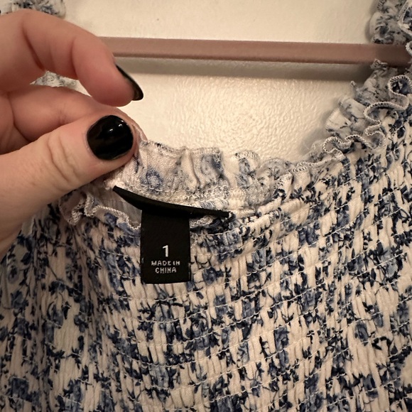 Torrid Smocked Floral Blue and White Midi Dress - Picture 2 of 2
